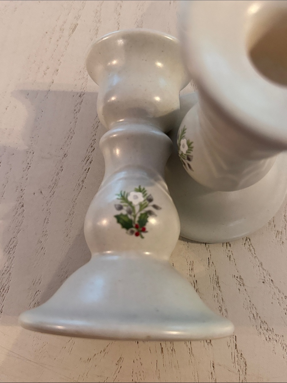 Pfaltzgraff Christmas Heirloom Candlestick Pair - Picture 6 of 8
